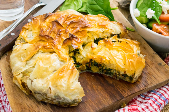 Tarte crocante ao estilo grego